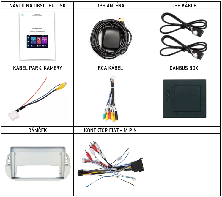 SK_Příslušenství pro 2DIN chytré autorádio Fiat 500 (2007-2015) evtech.cz